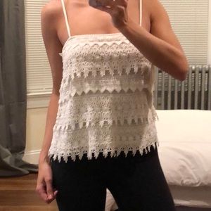 Express cream lace tank - S